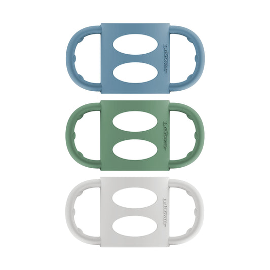 Mangos de Botella de Silicona 100% Dr. Brown's Light Blue Green Gray para Bebé 3 Pack 4m+