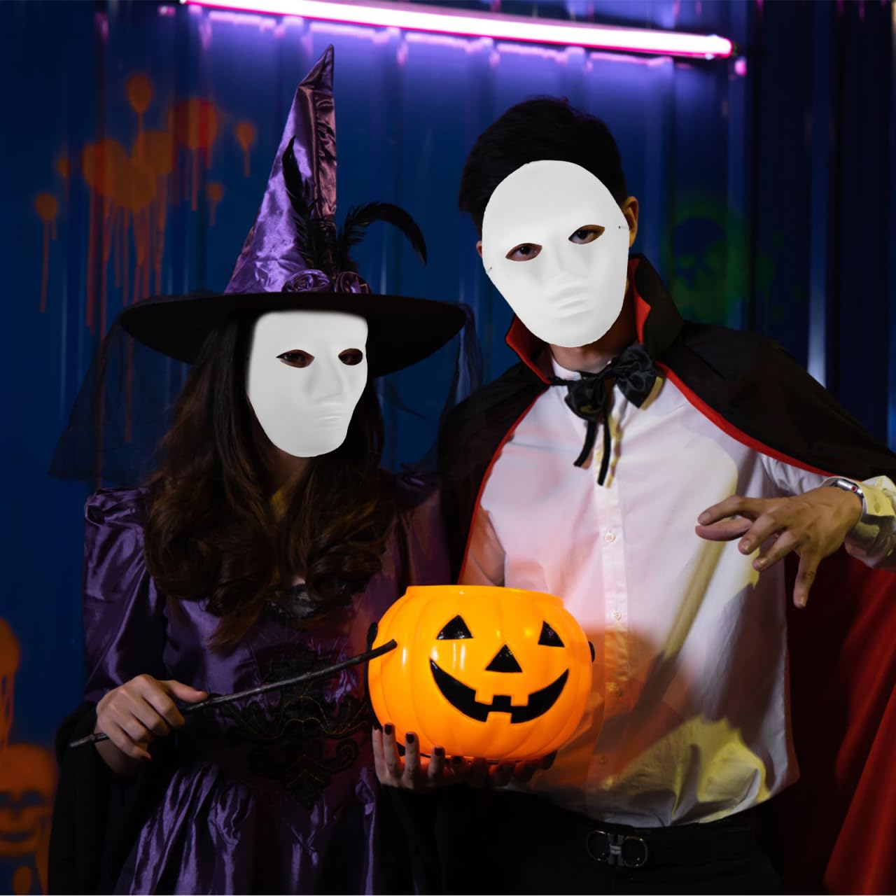 Amosfun 24piezas Máscara De Halloween Para Adultos Máscara Blanco De Papel Maché Para Pintar Diseño De Cara Completa Para Cosplay Y Fiesta Accesorio Para Mascaradas Y Fiestas De Halloween