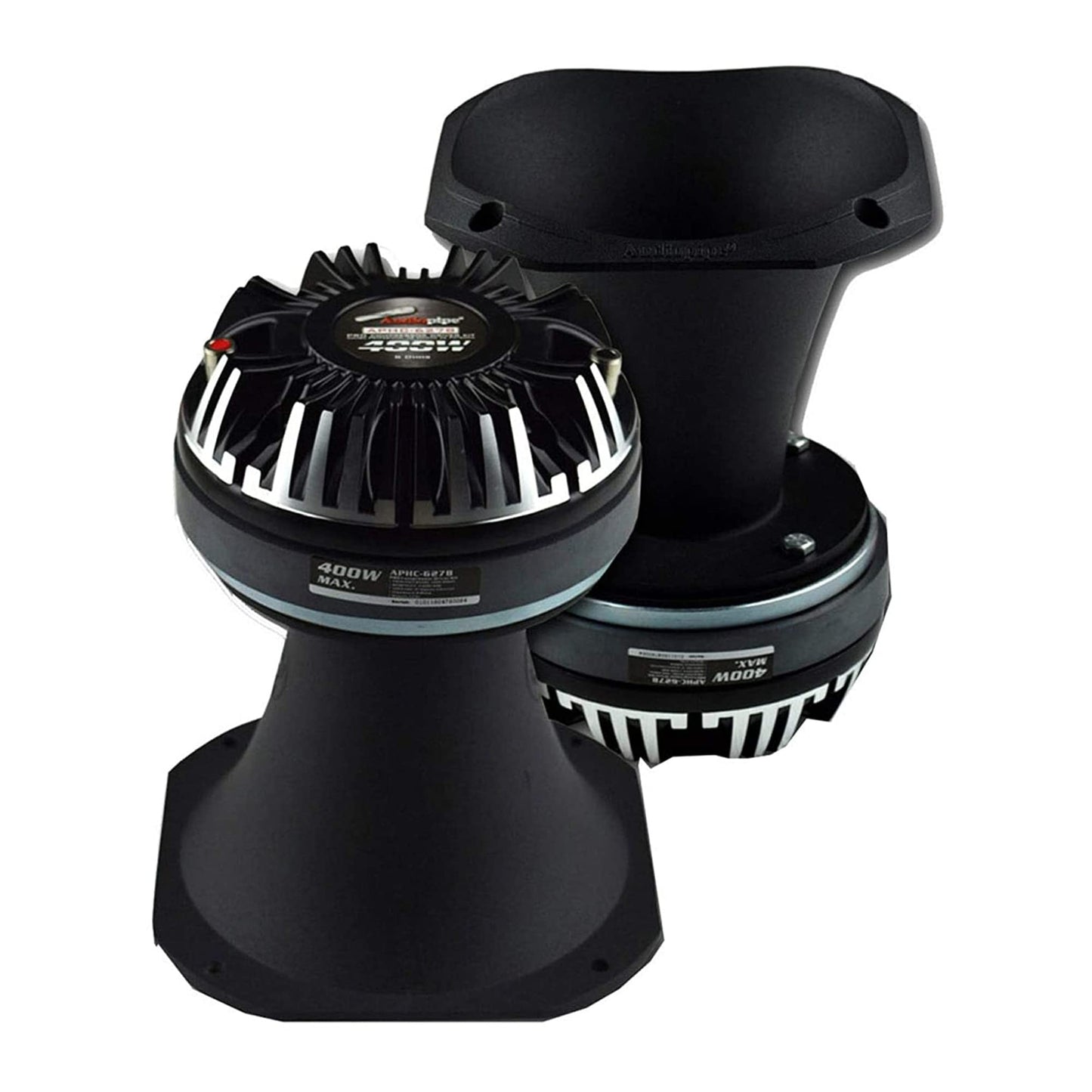 AudioPipe APHC-6278 - Kit de amplificador de altavoz de audio para coche con bocina de aluminio, color negro