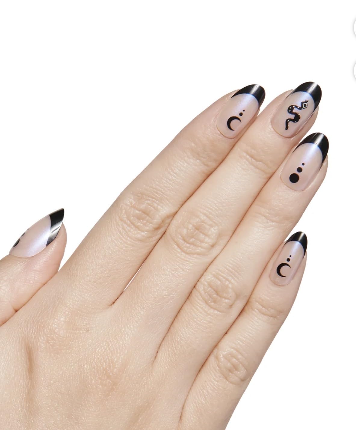 Olive & June Uñas postizas Instant Mani (con pegamento) | 42 uñas postizas, 21 tamaños | Materiales reciclados no tóxicos y duraderos | Aspecto realista | Calidad de salón en casa | Med
