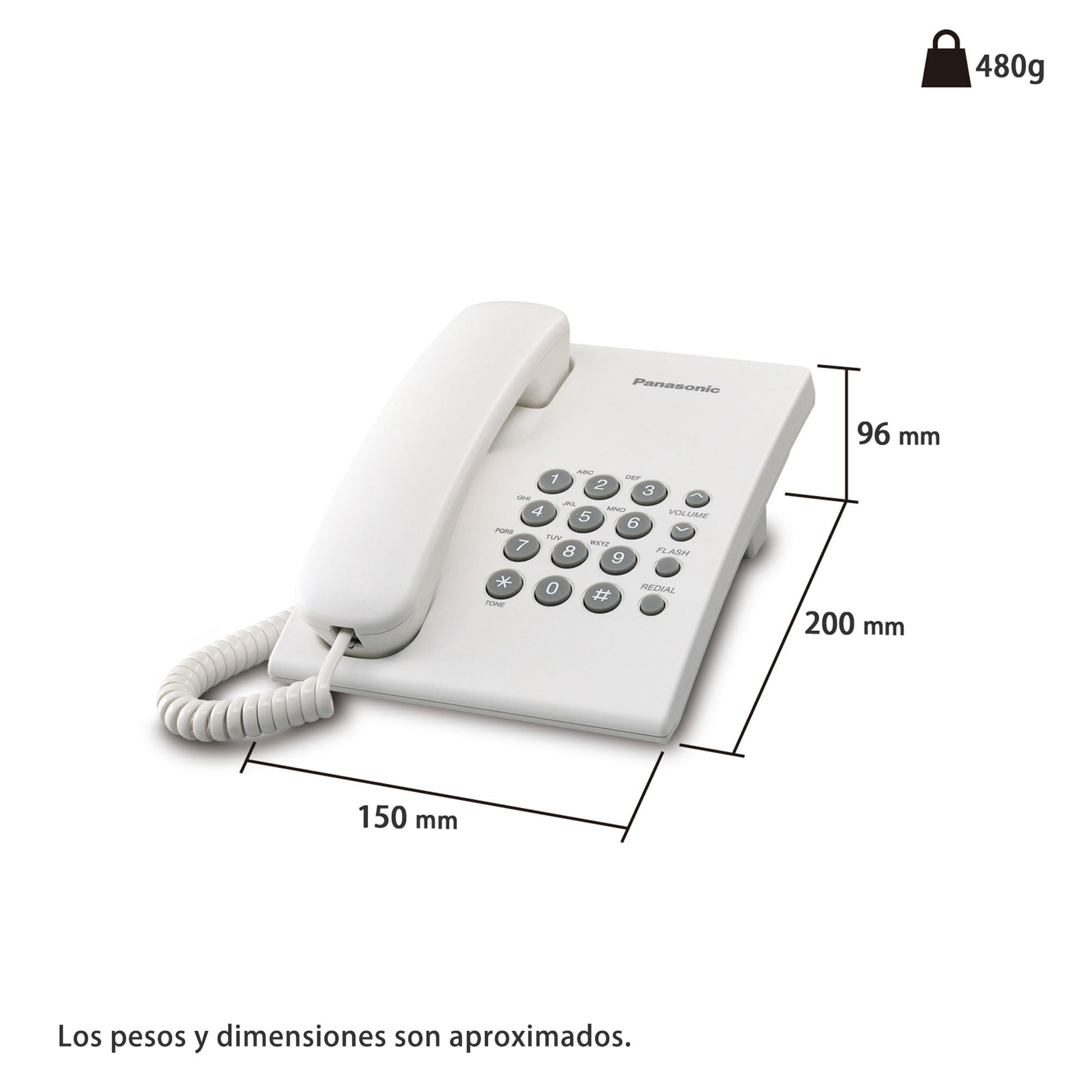 Teléfono Analógico Panasonic Blanco de Escritorio o Pared