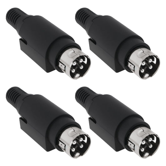 OTOTEC 4 pines mini enchufe de soldadura DIN 7.5 A, 24 V, 4 pines, mini conector de alimentación DIN para cámara, mezclador de audio, proyector, sistema de audio para el hogar, 4 pines sin ensamblar,