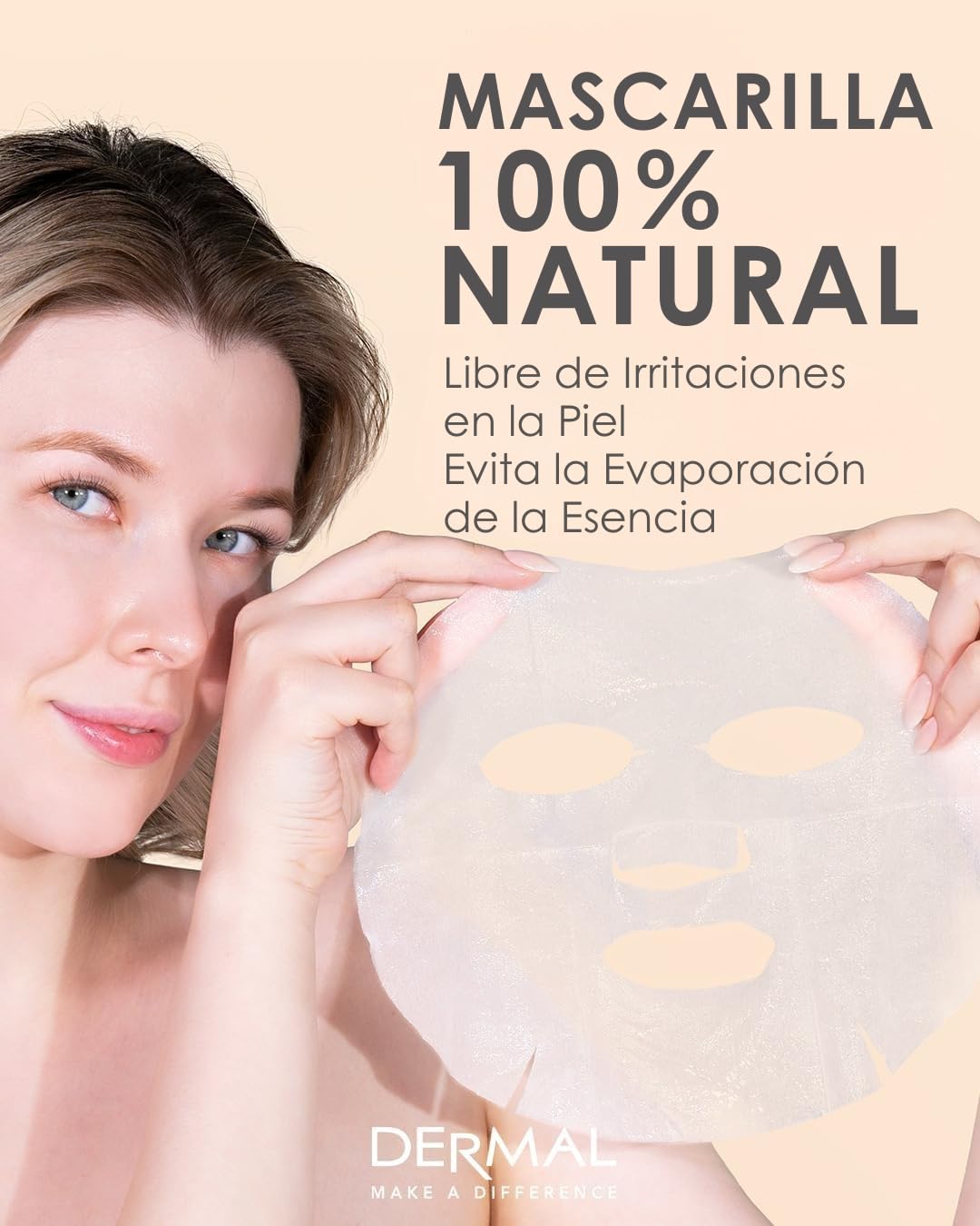 DERMAL Korea 16 Mascarillas Faciales Coreanas con Colágeno y Vitamina E