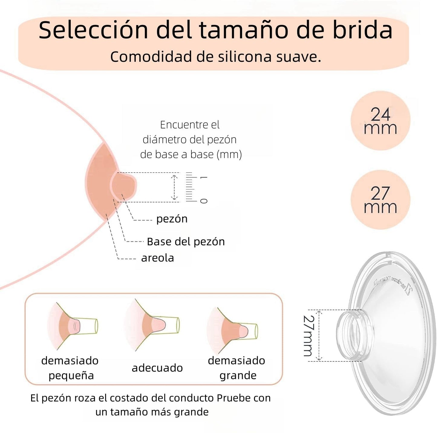 Brida De Sellado Único De 24 mm Para Extractor De Leche Momcozy S9 Pro/S12 Pro. Accesorios De Repuesto Originales S9 Pro/S12 Pro, 2 Piezas (24 mm)