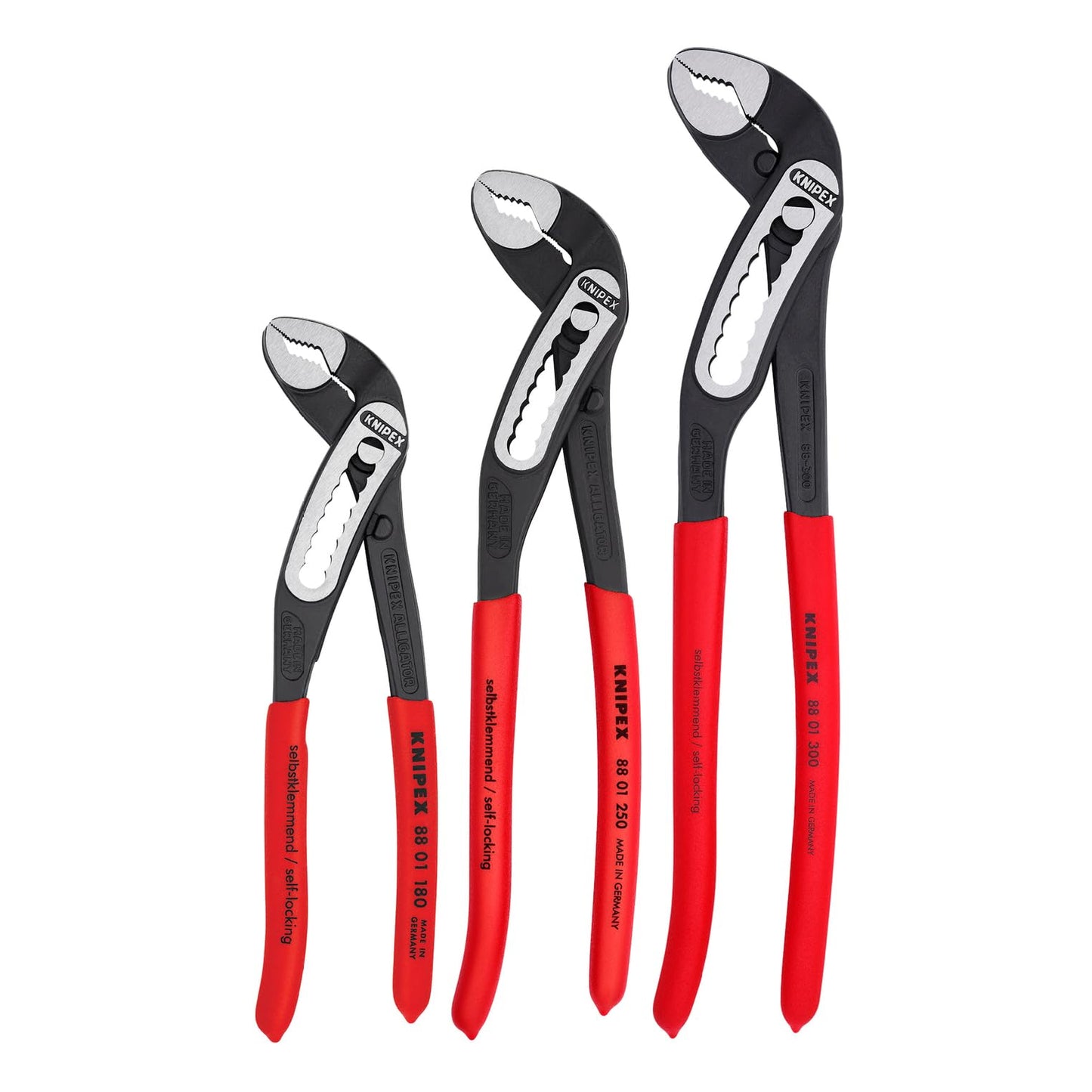 KNIPEX - 00 20 07 US1 Tools - Juego de alicates de cocodrilo de 3 piezas (7, 10 y 12) (002007US1)