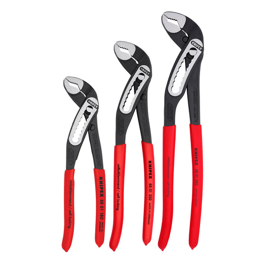 KNIPEX - 00 20 07 US1 Tools - Juego de alicates de cocodrilo de 3 piezas (7, 10 y 12) (002007US1)