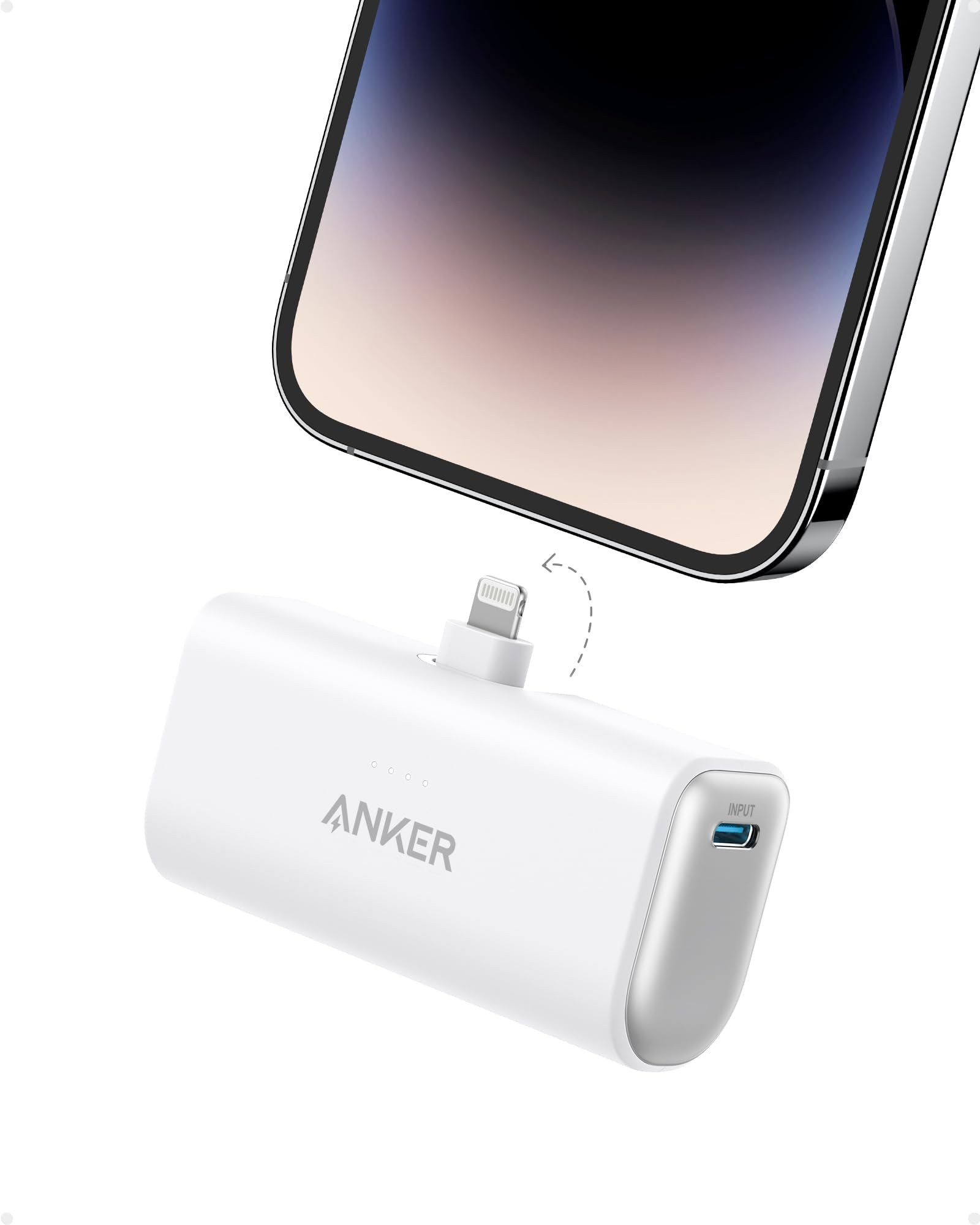 Power Bank Anker Nano Negro con Conector Lightning Plegable y Certificación MFi para iPhone 14/13/12