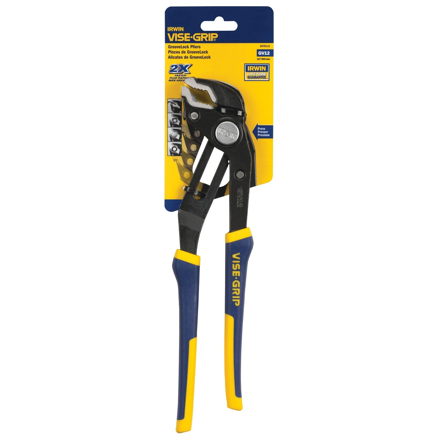 IRWIN Tools VISE-GRIP GrooveLock Pliers, V-Jaw, 12-inch (2078112)
