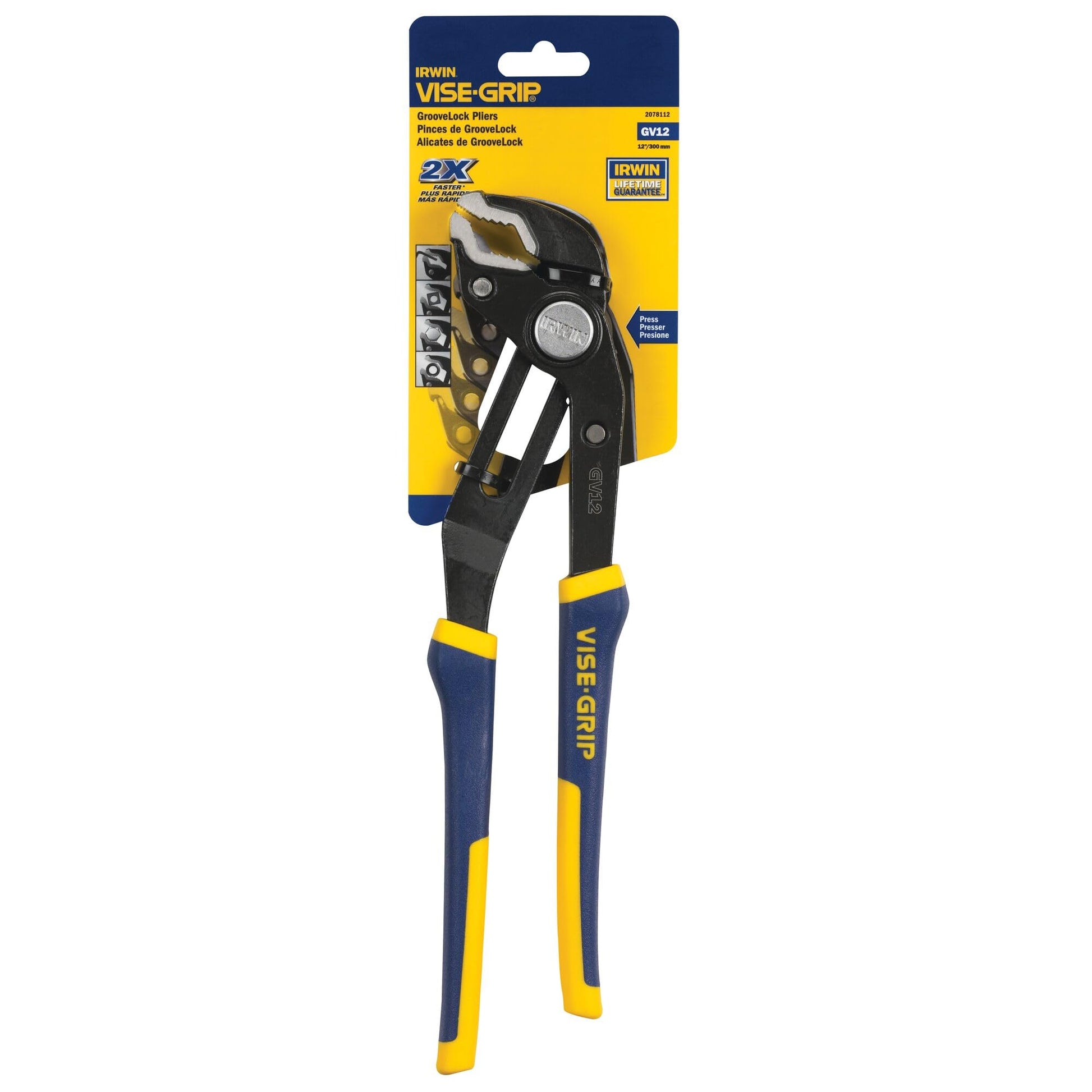 IRWIN Tools VISE-GRIP GrooveLock Pliers, V-Jaw, 12-inch (2078112)
