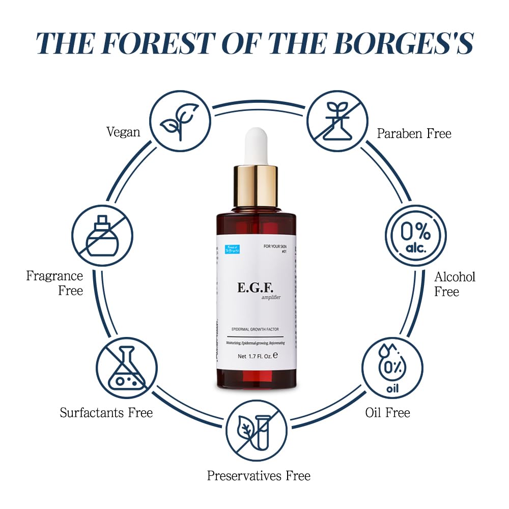Suero EGF con factor de crecimiento epidérmico, 1,7 onzas líquidas/50 ml, ingredientes cosméticos para el suero facial, suero para la piel, factor de crecimiento EGF coreano, EGF, abundante después
