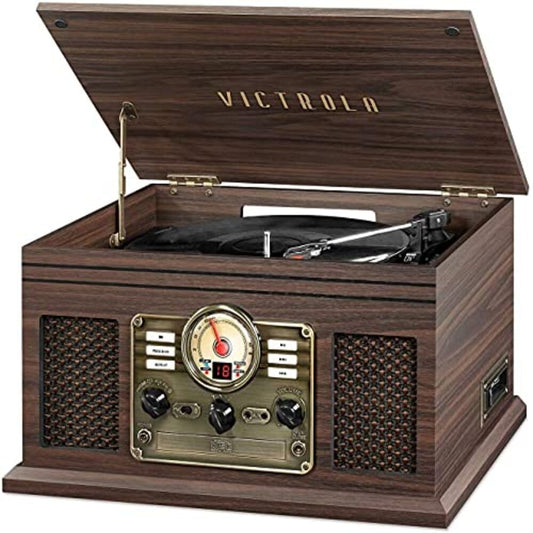 Tocadiscos Nostalgic Victrola Espresso con Bluetooth y Centro Multimedia Integrado
