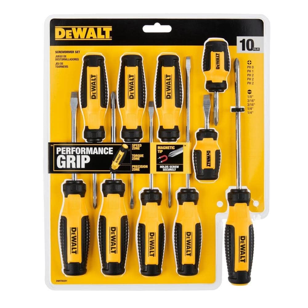 DEWALT Juego de destornilladores de barra fija (10 piezas) (DWHT65201)