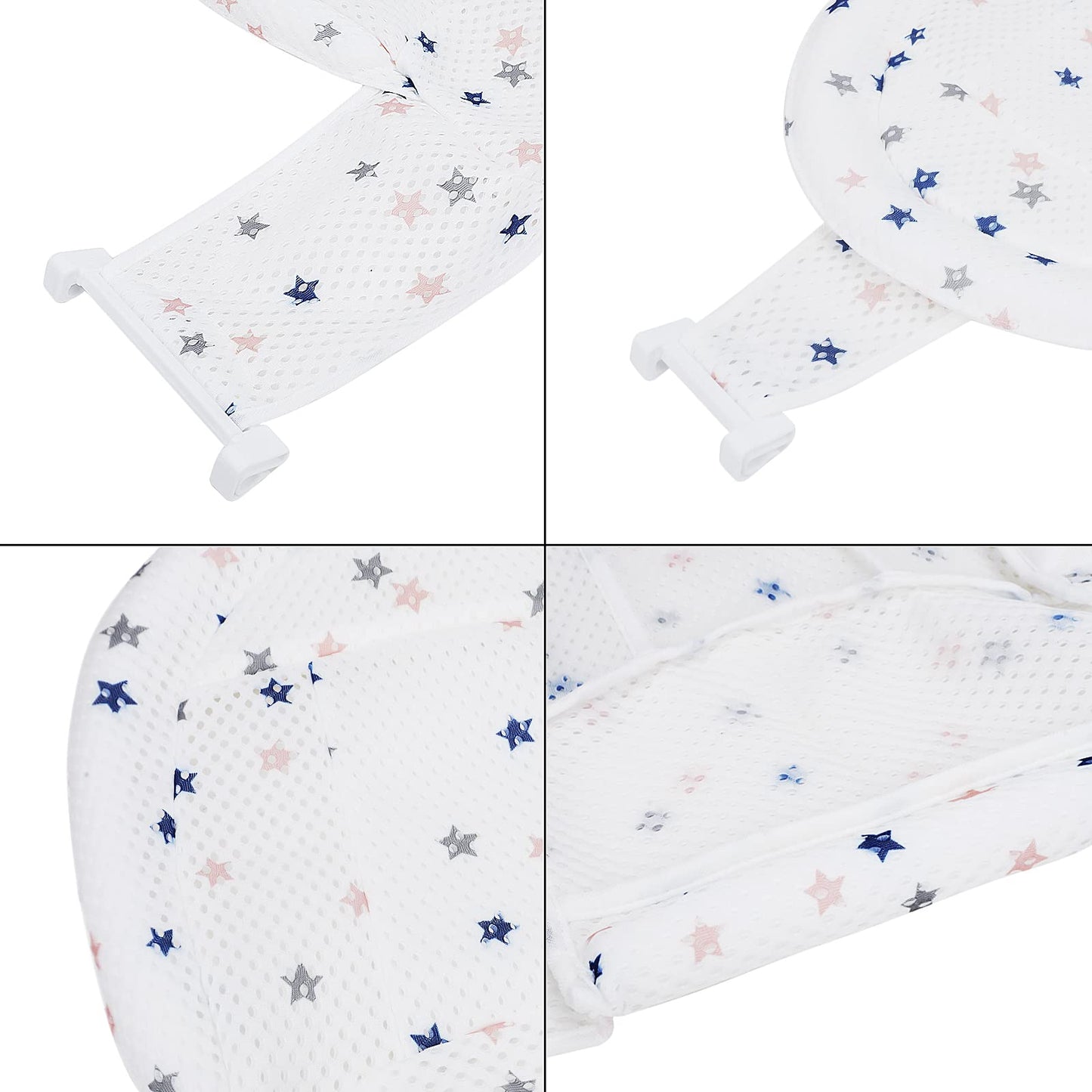 Red de Apoyo para Bañera Bebé Recién Nacido Malla Suave Ajustable