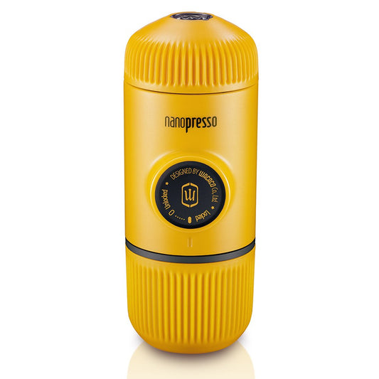 Cafetera de Mano Wacaco Nanopresso Amarillo Patrol con Presión de 18 Bar para Viaje y Camping