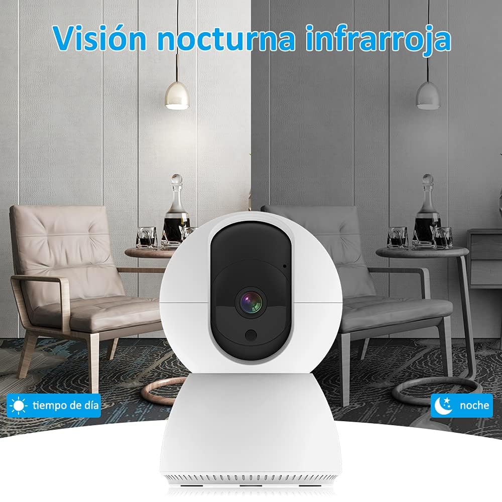 Cámara de Seguridad EASYTAO TV-628 2K 3MP WiFi con Audio Bidireccional y Visión Nocturna Compatible con Alexa