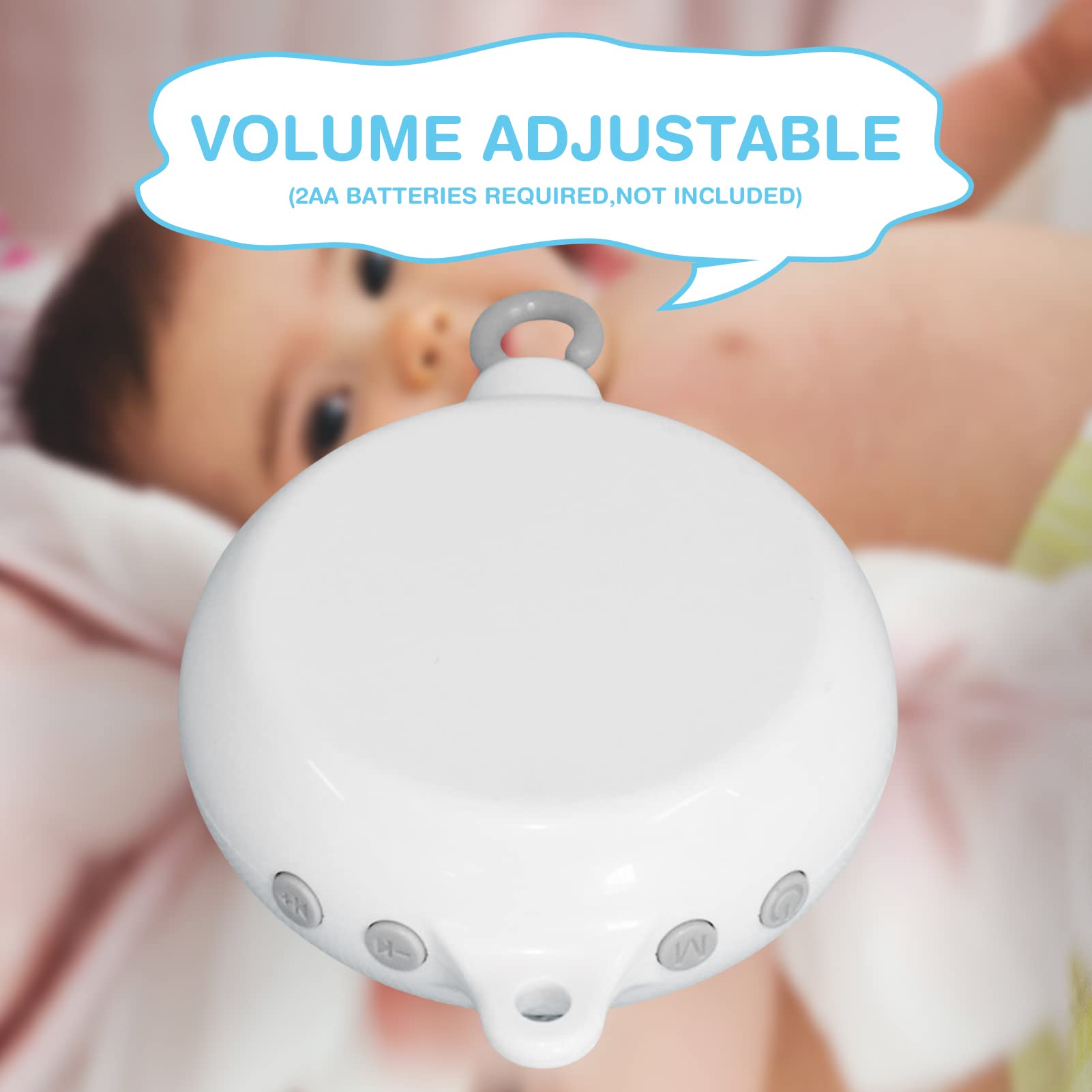 Caja Musical Móvil para Cuna De Bebé, Campana De Cama De Cuna Eléctrica, Crib Mobile Music Box Caja, Juego Musical, 35 Canciones, Juguete Ajustable, Motor Móvil para Regalos De Baby Shower