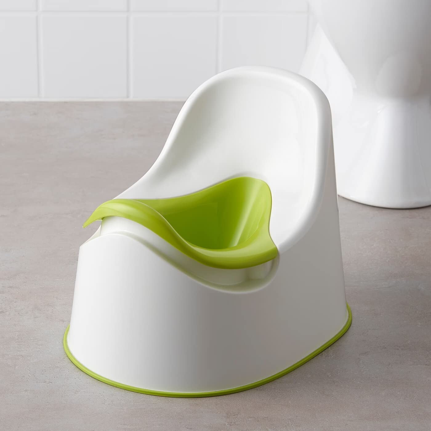 Baño Entrenador ProudCo Blanco Verde Premium Libre BPA para Niños y Niñas
