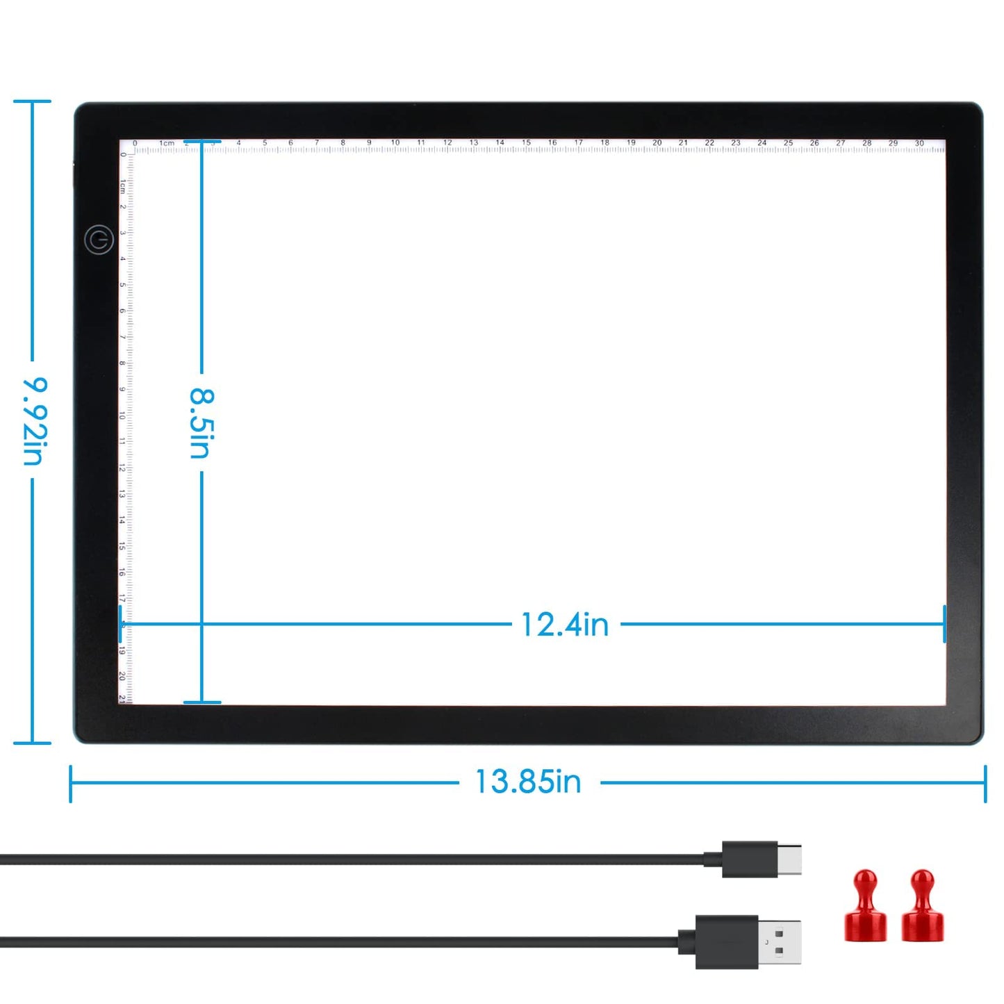 MAFUEAY - Caja de luz con visor deslizante, para ver negativos y diapositivas, dibujo de artistas, escáner de almohadilla de luz A4 ultrafino con 3 brillo ajustable y alimentado por USB (mediano)