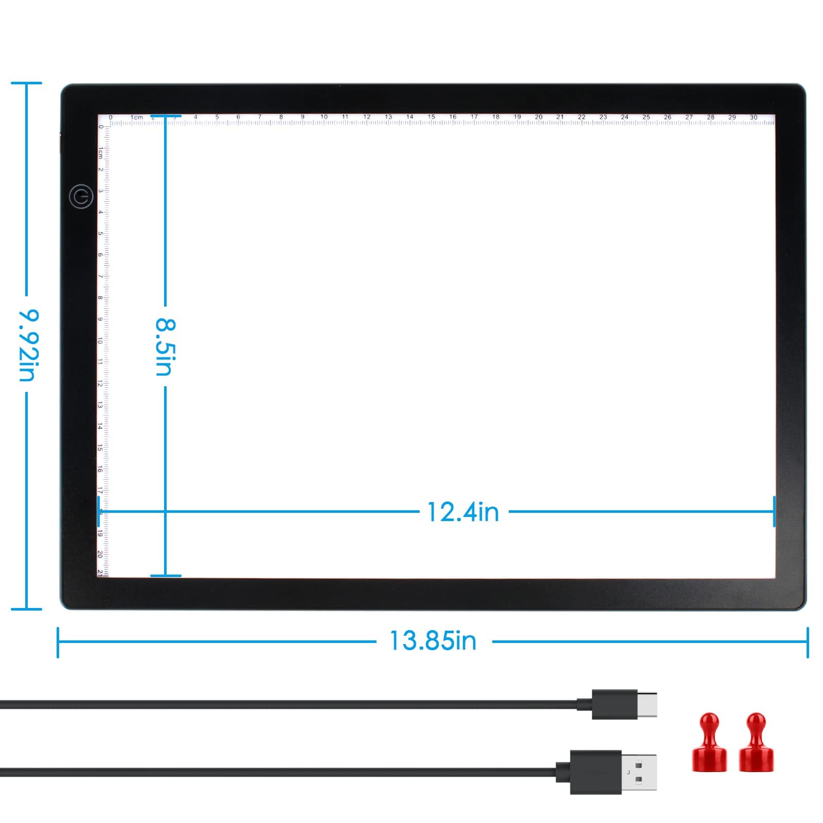 MAFUEAY - Caja de luz con visor deslizante, para ver negativos y diapositivas, dibujo de artistas, escáner de almohadilla de luz A4 ultrafino con 3 brillo ajustable y alimentado por USB (mediano)