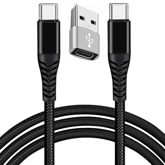 Cable USB C a USB C, 60W PD Carga Rapida 20V 3A, Cable de Carga Rápida Tipo C, Cable Tipo C a Tipo C, Compatible con iPhone 15, Galaxy S24 S23 S22, Macbook Pro 2021/2020, MacBook Air, iPad Pro(1M)