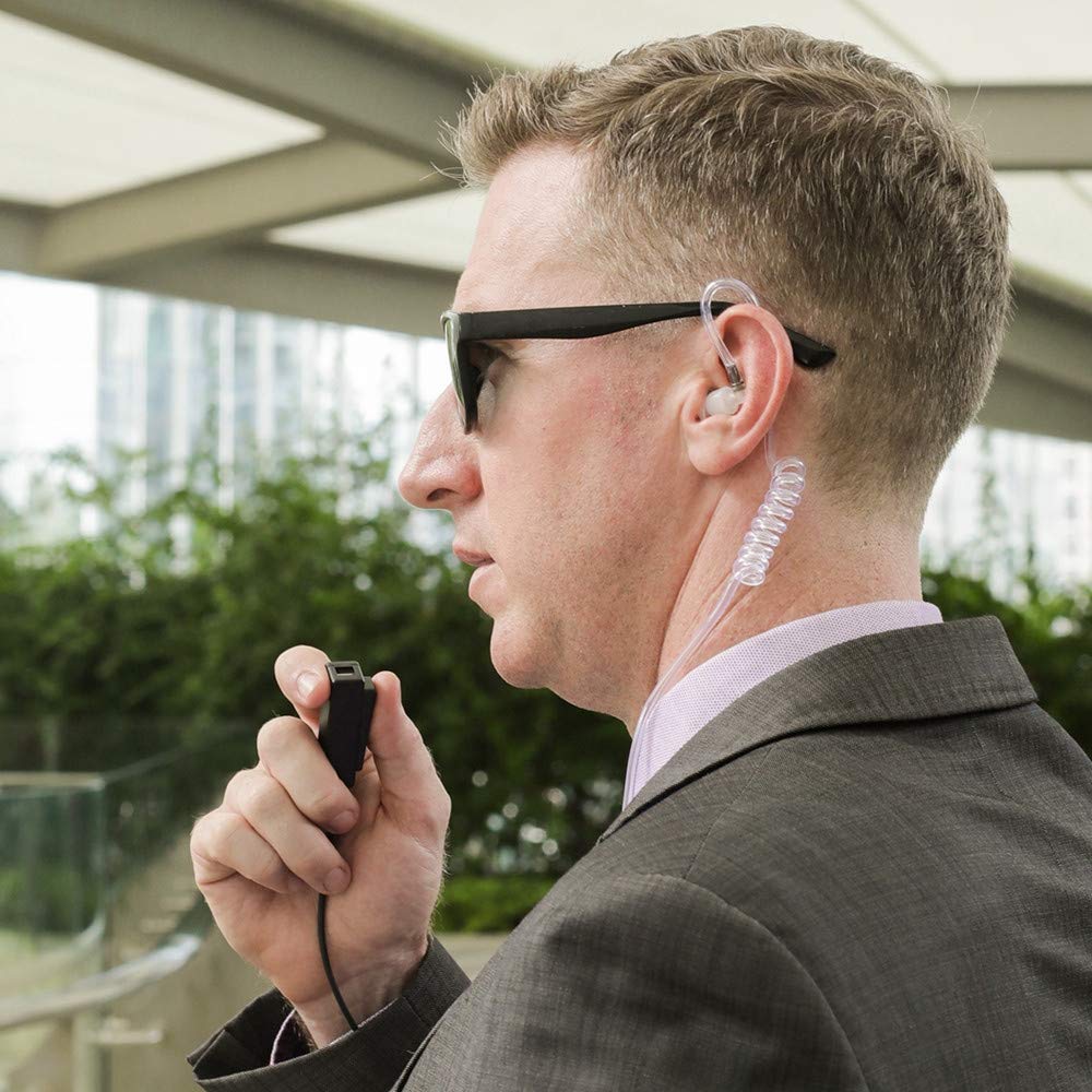 Auriculares AIRSN Transparente de 2 Pines con Tubo Acústico para Motorola CP200 GP300 CLS1110 CLS1410 (Paquete de 2)