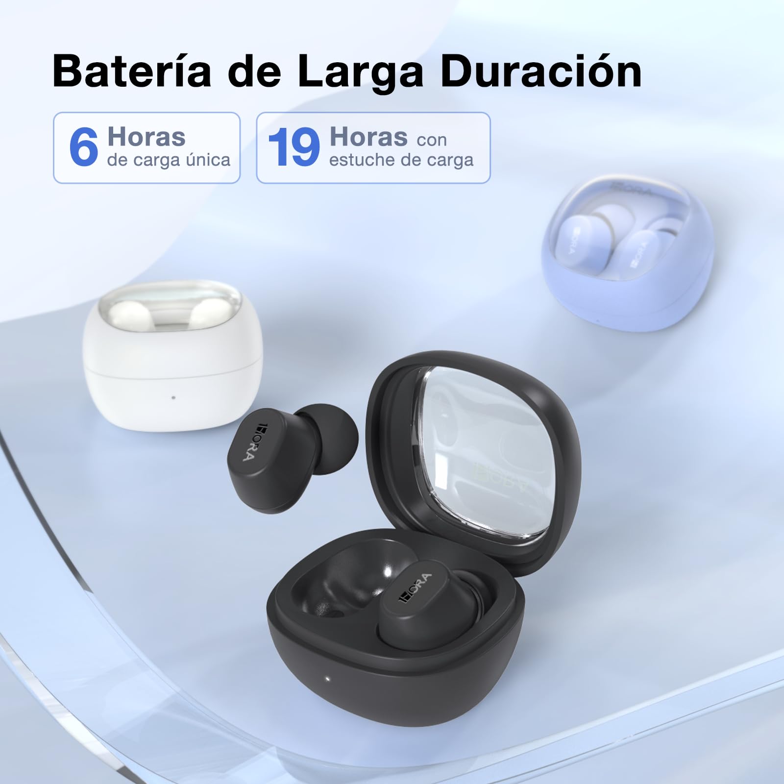 Audífonos In-Ear 1 Hora Bluetooth 5.3 Negro Mate para Música y Llamadas