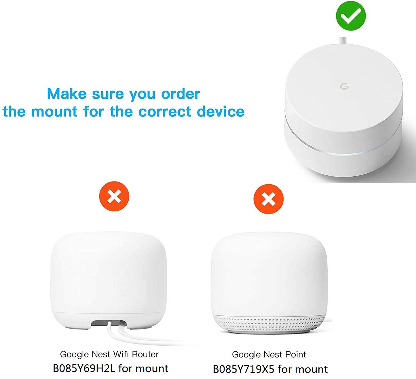 Soporte de Pared OkeMeeo Blanco para Google WiFi AC1200 modelo 2016 y 2020