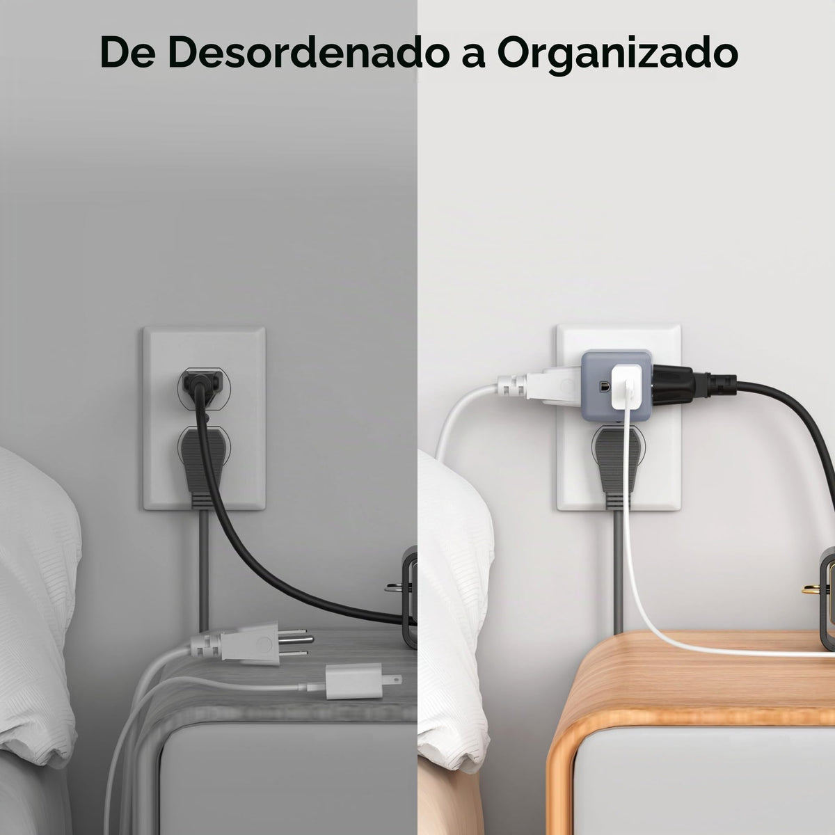 Adaptadores Power Cube Cable Matters Gris Paquete de 3 Salidas con Conexión a Tierra