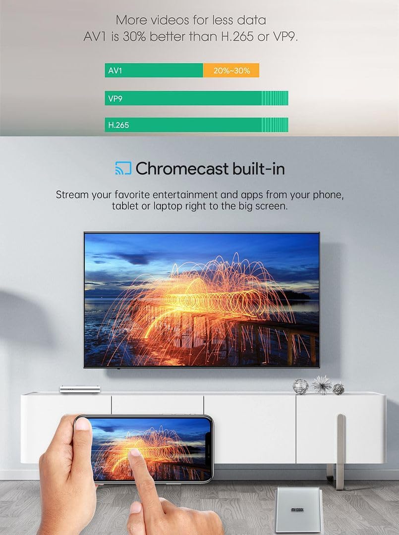 KM2 Plus Deluxe ATV Box Android 11 TV Box Amlogic S905X4 4GB DDR4 32GB 2.4G/ 5G WiFi6 1000M-LAN BT5.0 Soporte AV1 VP9 H.265 HEVC 4K HDR Box
