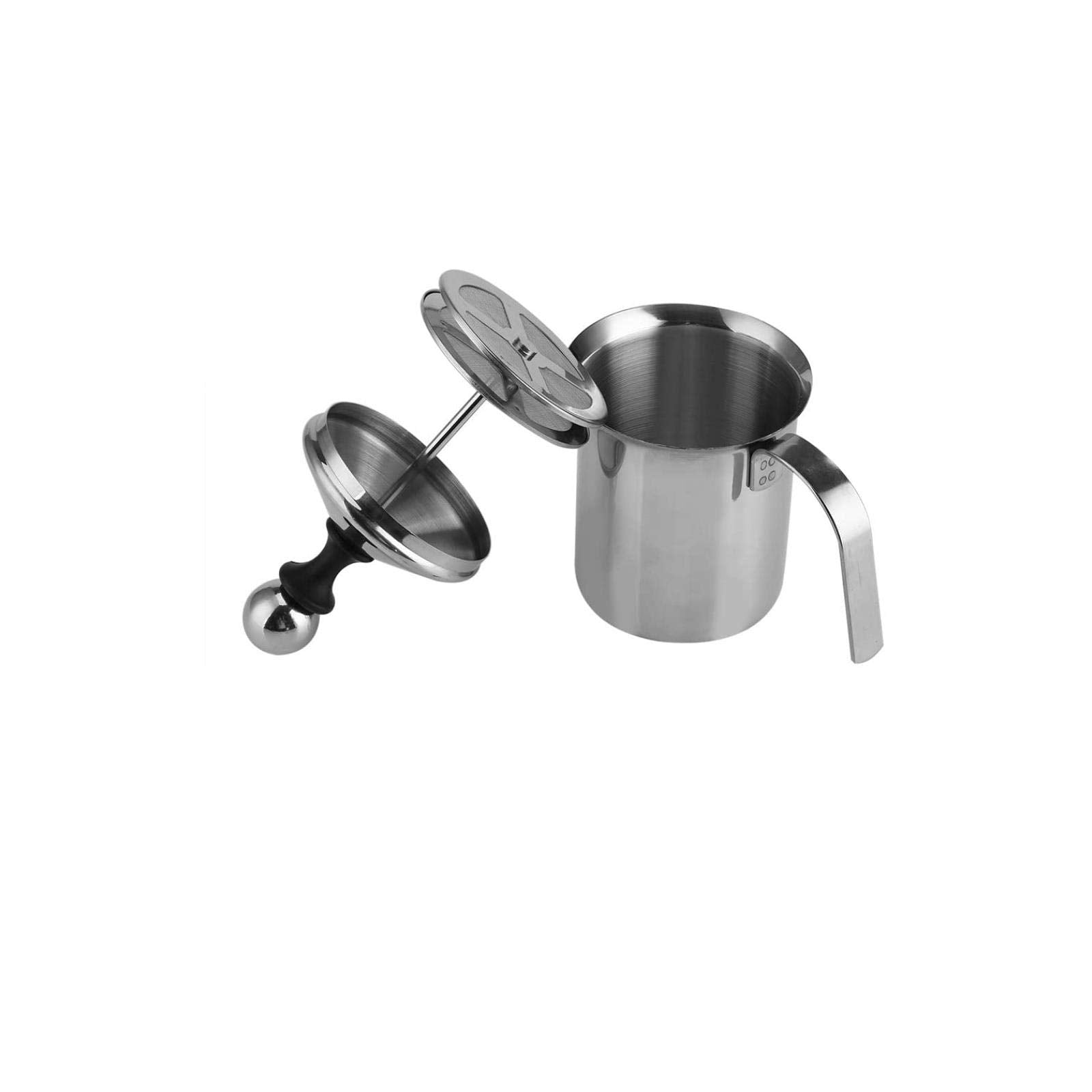Espumador de Leche Manual Acero Inoxidable Doble Malla para Café Cappuccino 400ml