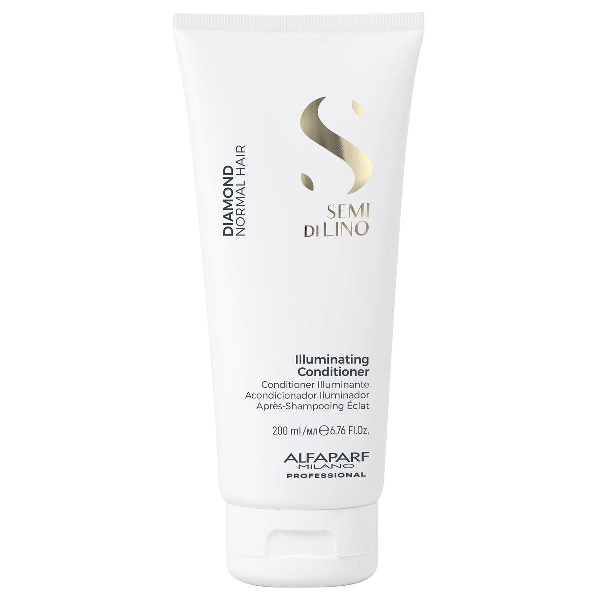 Alfaparf Milano Semi Di Lino Diamond Shine Illuminating Conditioner - Sulfate Free - For Normal Hair - Safe on Color Treated Hair - Paraben and Paraffin Free -Professional Salon Quality - 6.76 fl oz