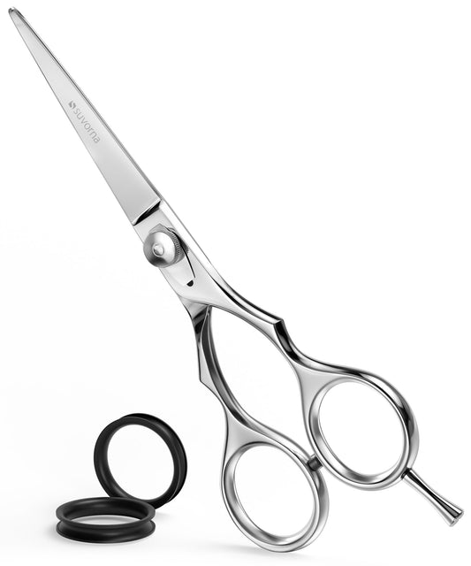 Tijeras profesionales para el cabello Suvorna - Tijeras de barbero para cortar el cabello - Tijeras de corte de filo afilado - Tijeras japonesas de acero inoxidable de 6.5" para mujeres y hombres