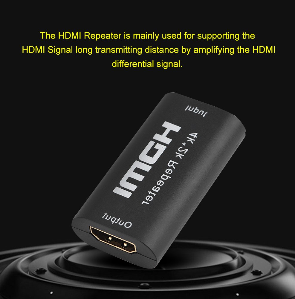 Richer-R 1080P 3D HDMI Signal Repeater Extender Booster Adapter Over Signal HDTV 40 Meters Lossless Transmission, para Espacio y Problemas de Seguridad, Control de centros de Datos,etc