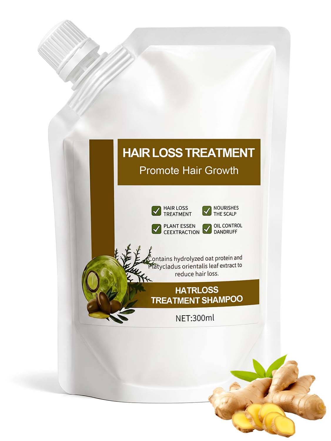 Champú Anticaída con Ginseng y Jengibre para Todo Tipo de Cabello