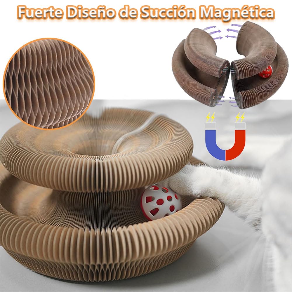 Magic Organ Tabla Rascadora para Gatos - 2 PCS Rascador para Gatos, Tabla Rascadora Plegable para Gatos, Tabla Rascadora para Gatos, con Pelota Juguete, Jugete para Gatos Rascadores Interactivos