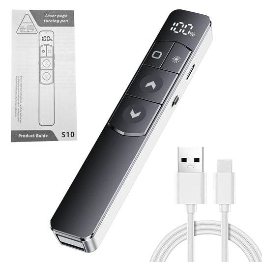Glowlin Presentador Nalámbrico de Presentaciones con Clics, Recargable, Hipervínculo, Cambio de Página, Compatible con Windows, Mac OS, Android