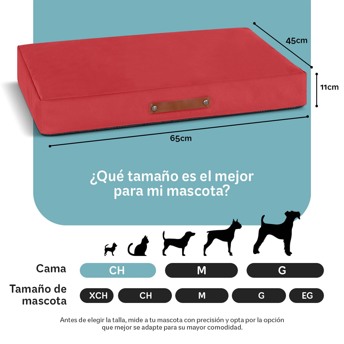 Cama Antiestrés Esquimal para Perro y Gato Rojo Lavable Chico