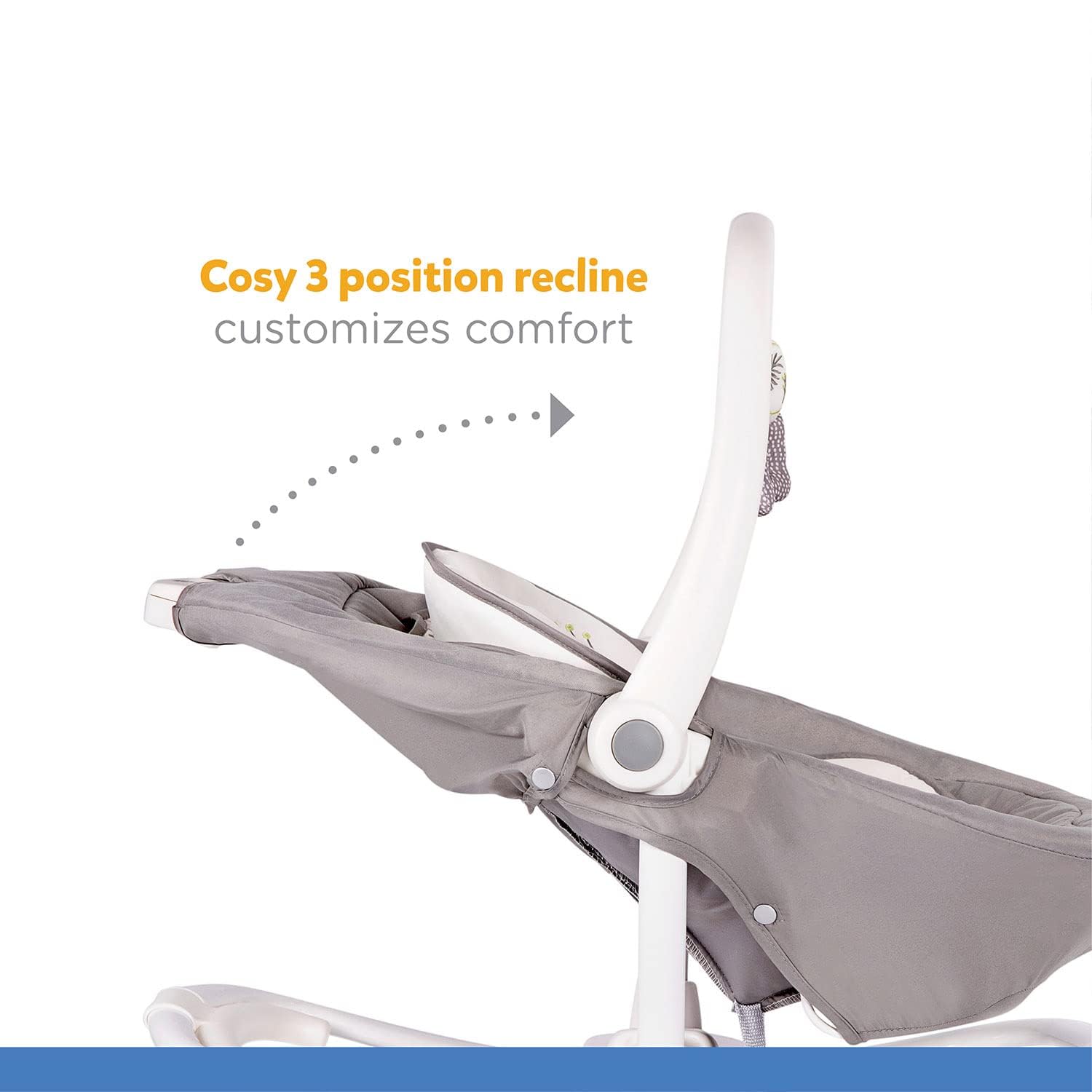 Joie Columpio Portatil para Bebe Sansa, Cuna Mecedora con Giro de 90°, Silla Mecedora Reclinable con 3 Posiciones y Vibracion Calmante, Bouncer Electrico para Bebe