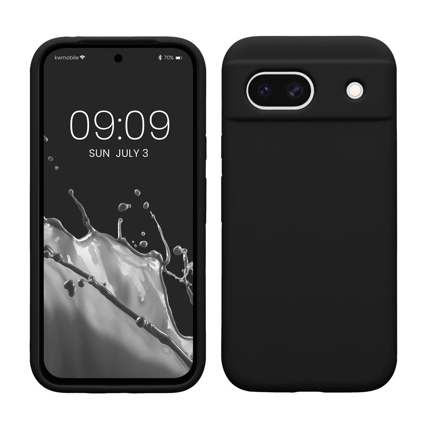 kwmobile Carcasa Compatible con Google Pixel 8a Funda - Case TPU y Silicona antigolpes - Apto Carga inalámbrica - Negro