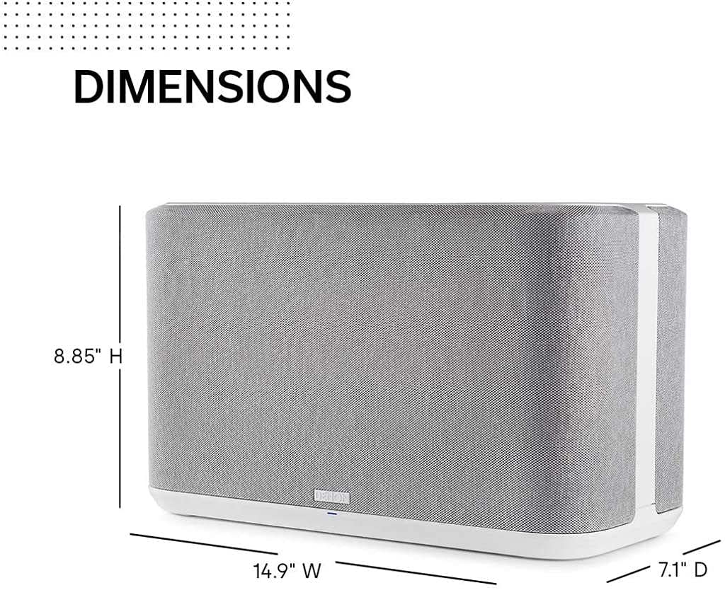 Denon Home 350 Altavoz Inteligente inalámbrico – Potente Sonido estéreo, Wi-Fi y Bluetooth, HEOS Integrado, Alexa Incorporado, Siri & AirPlay 2, Spotify Connect, Soporte multihabitación, Blanco