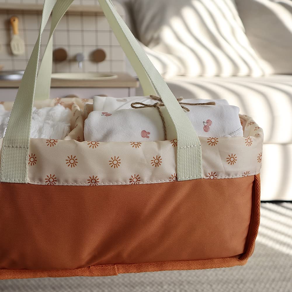 Organizador de pañales para bebé, cesta de almacenamiento portátil para pañales y toallitas de bebé, organizador de coche, regalo de guardería para recién nacidos