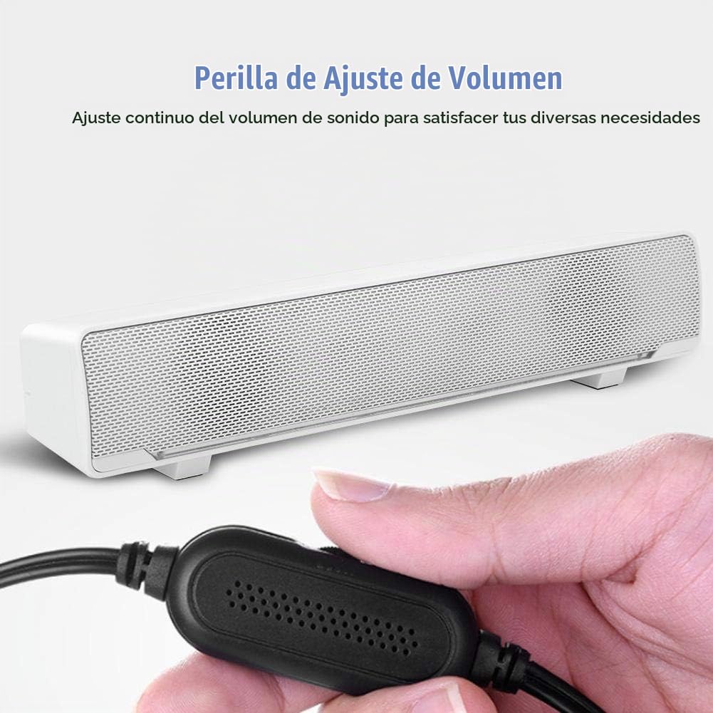 Barra de Sonido Oumij USB Estéreo con Bass Surround y Entrada 3.5 mm para PC