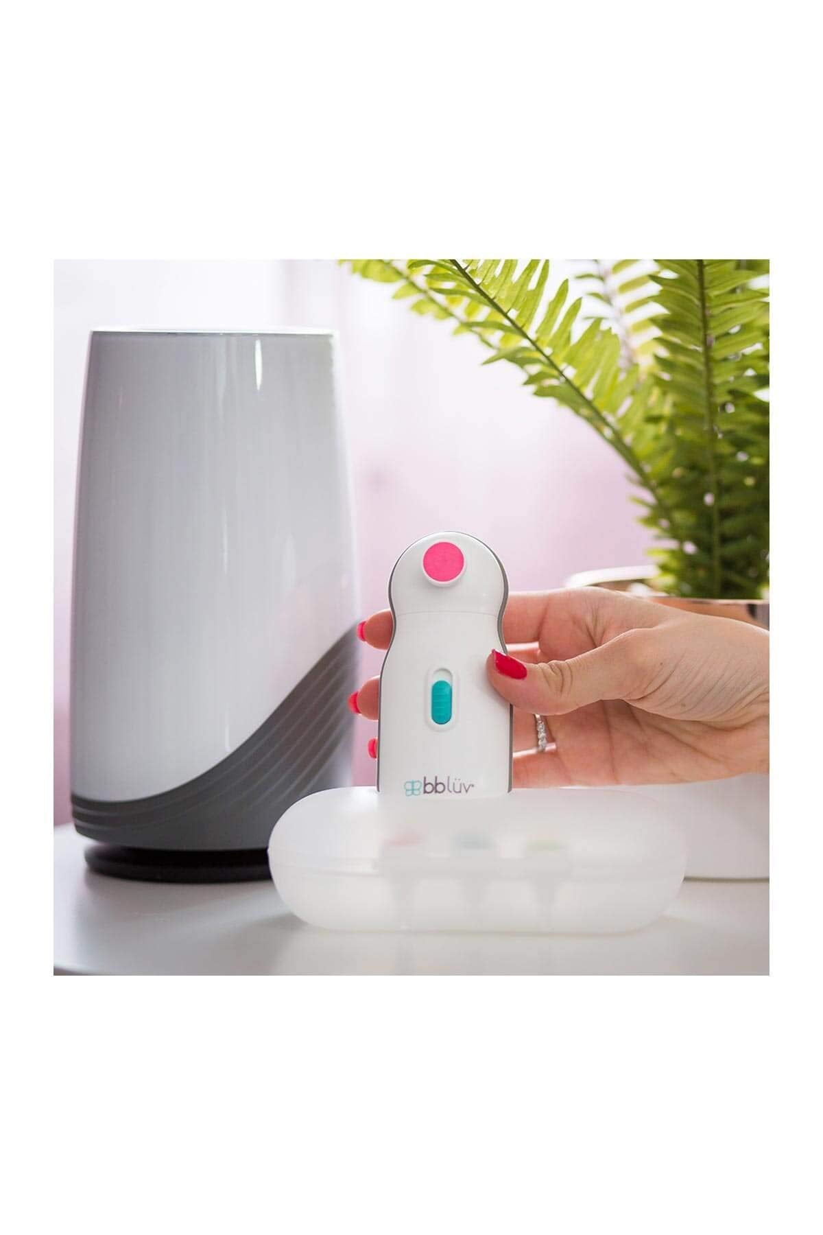 bblüv Trimö Cortauñas eléctrico para recién nacido bebé (0 a 12 meses+) con interruptor de 2 velocidades, suave y silencioso cortaúñas y uñas de los pies, estuche de transporte incluido