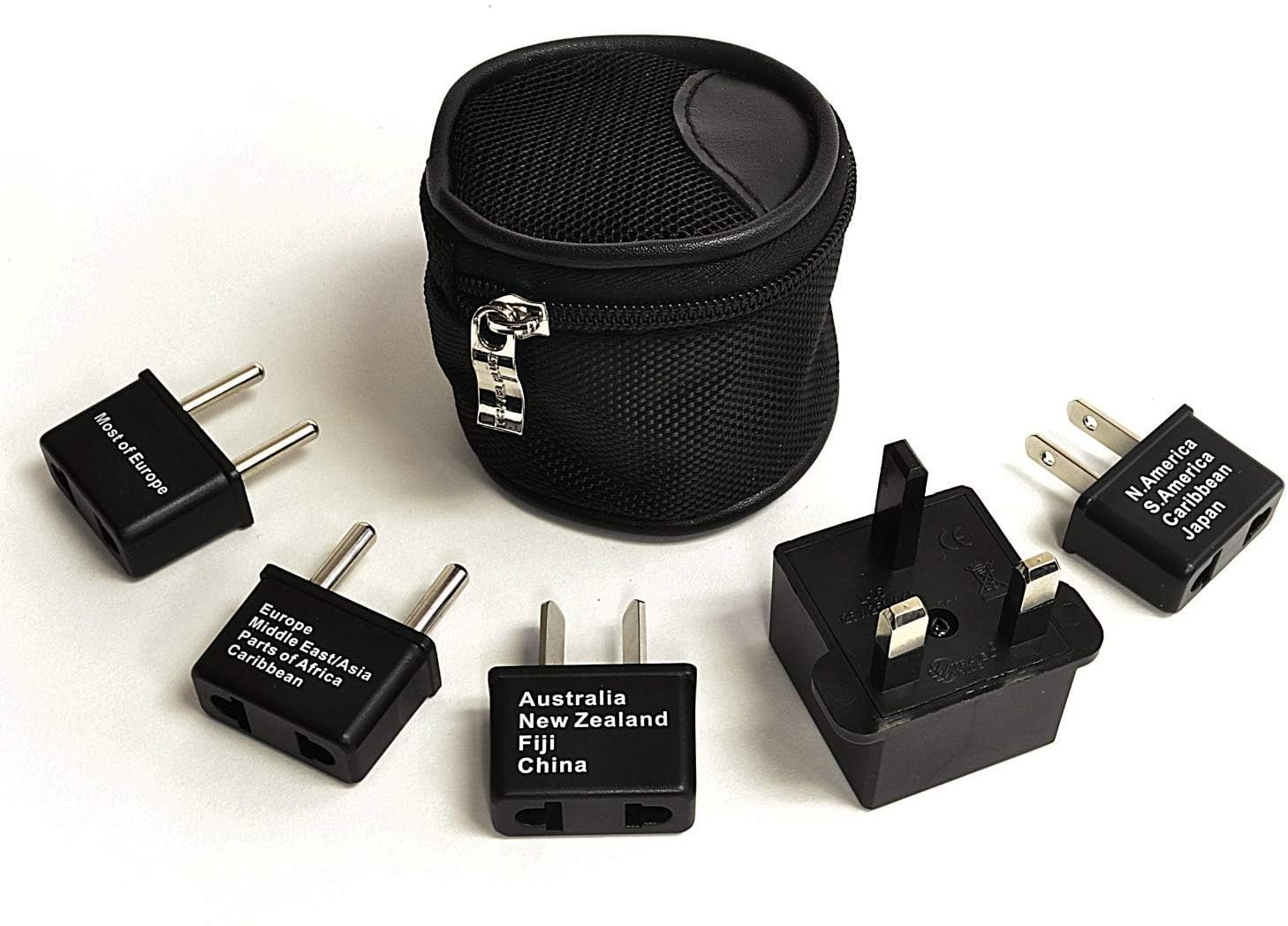 Ceptic Internacional En todo el mundo adaptador de viaje enchufe Set de 5 piezas, ideal para teléfonos celulares, cargadores de batería, computadoras portátiles