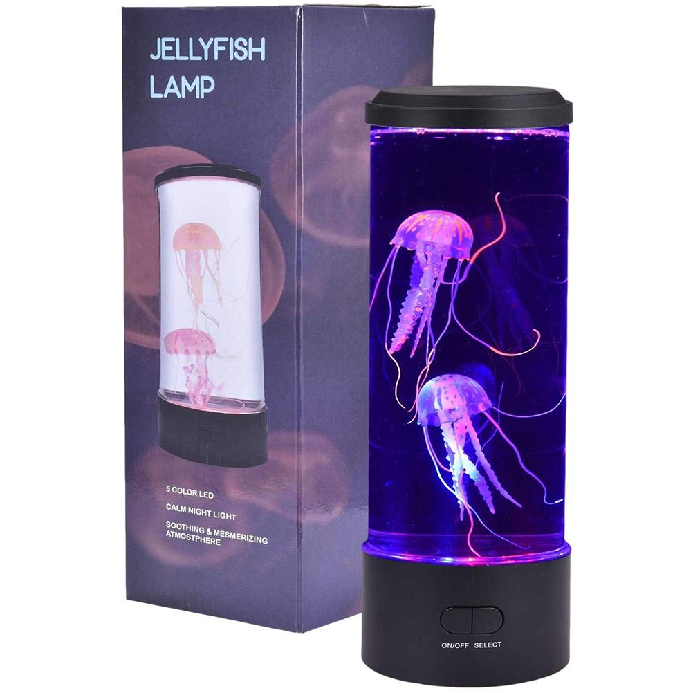 Atrumly Lámpara de medusa, lámpara LED de medusas de lava, lámpara LED de estado de ánimo, luz nocturna, para hombres y mujeres, decoración del hogar y la oficina