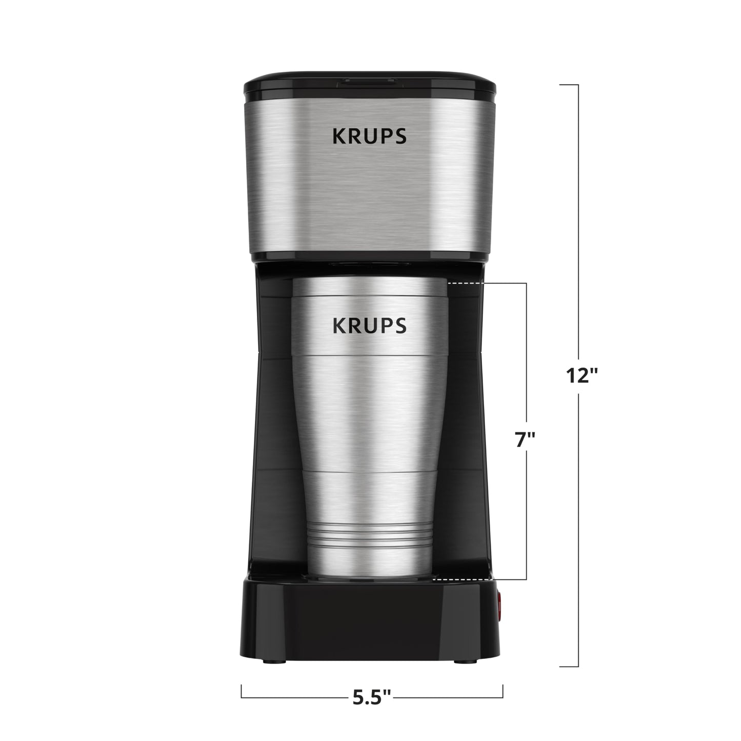 KRUPS Cafetera Personal To Go, tu café en cualquier lugar en todo momento, ideal para uso personal con termo portátil, capacidad 400 ml,KM206D50