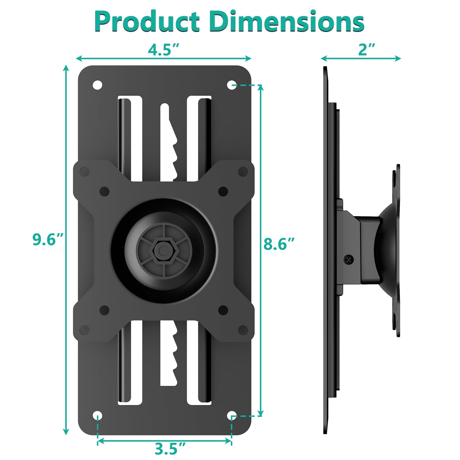 Soporte de Monitor WALI Negro Ajustable para Pared, para Pantallas de 17 a 32 Pulgadas y hasta 8 kg