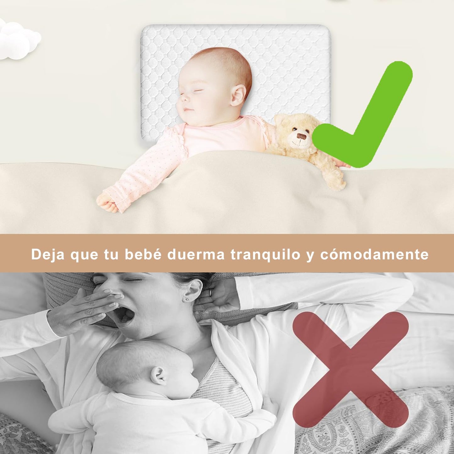 Cuña, Almohada de Espuma,Almohada Antireflujo Adulto,El Cojín del Respaldo es Suave y Cómodo, Adecuado para Su Uso en Sillas Soporte de Espalda y Reflujo Ácido, Rodilla,Ronquidos