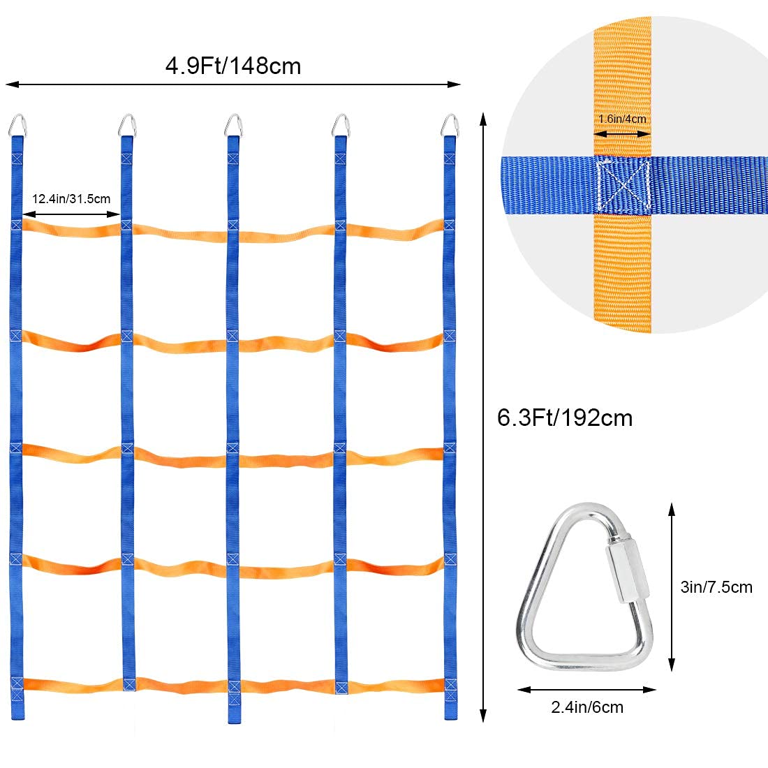 Red de Escalada Infantil Ninja Slackline Portátil para Gimnasios y Campos de Obstáculos