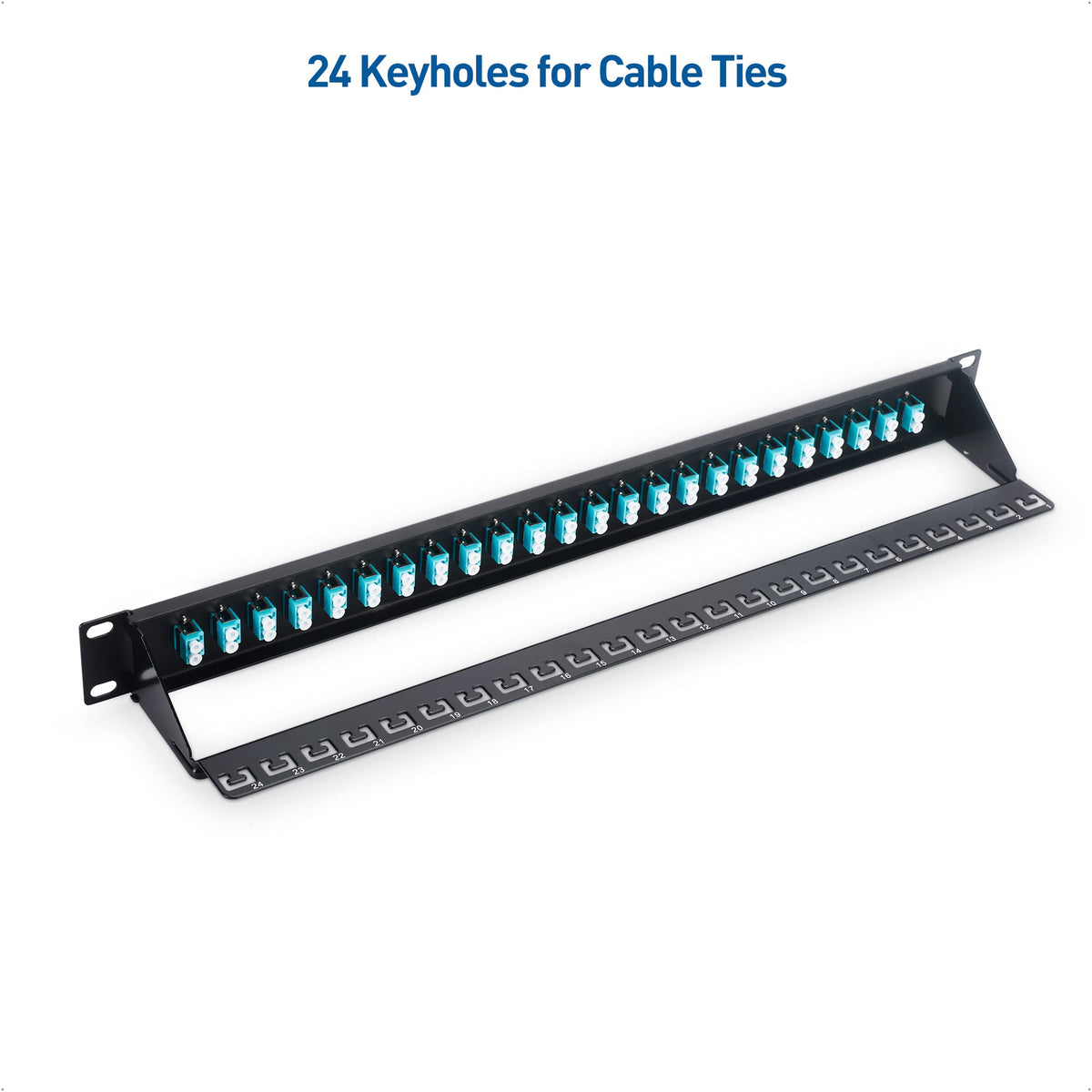 Panel de Conexión de Fibra Cable Matters Negro 1U 48 Conectores LC OM3/OM4